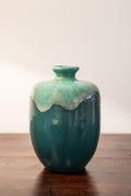 Vase bleu turquoise en céramique émaillée