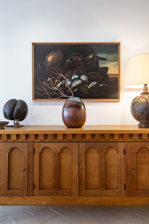 Blond oak sideboard
