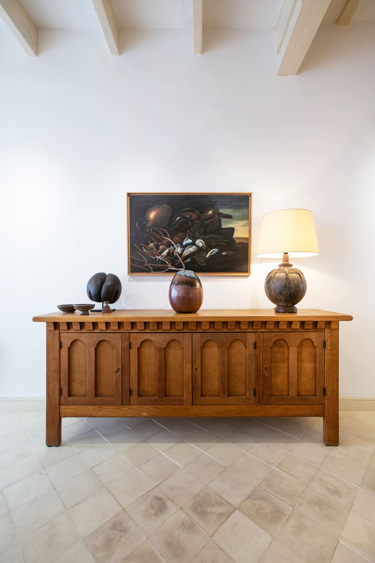 Mueble bufé de roble macizo rubio