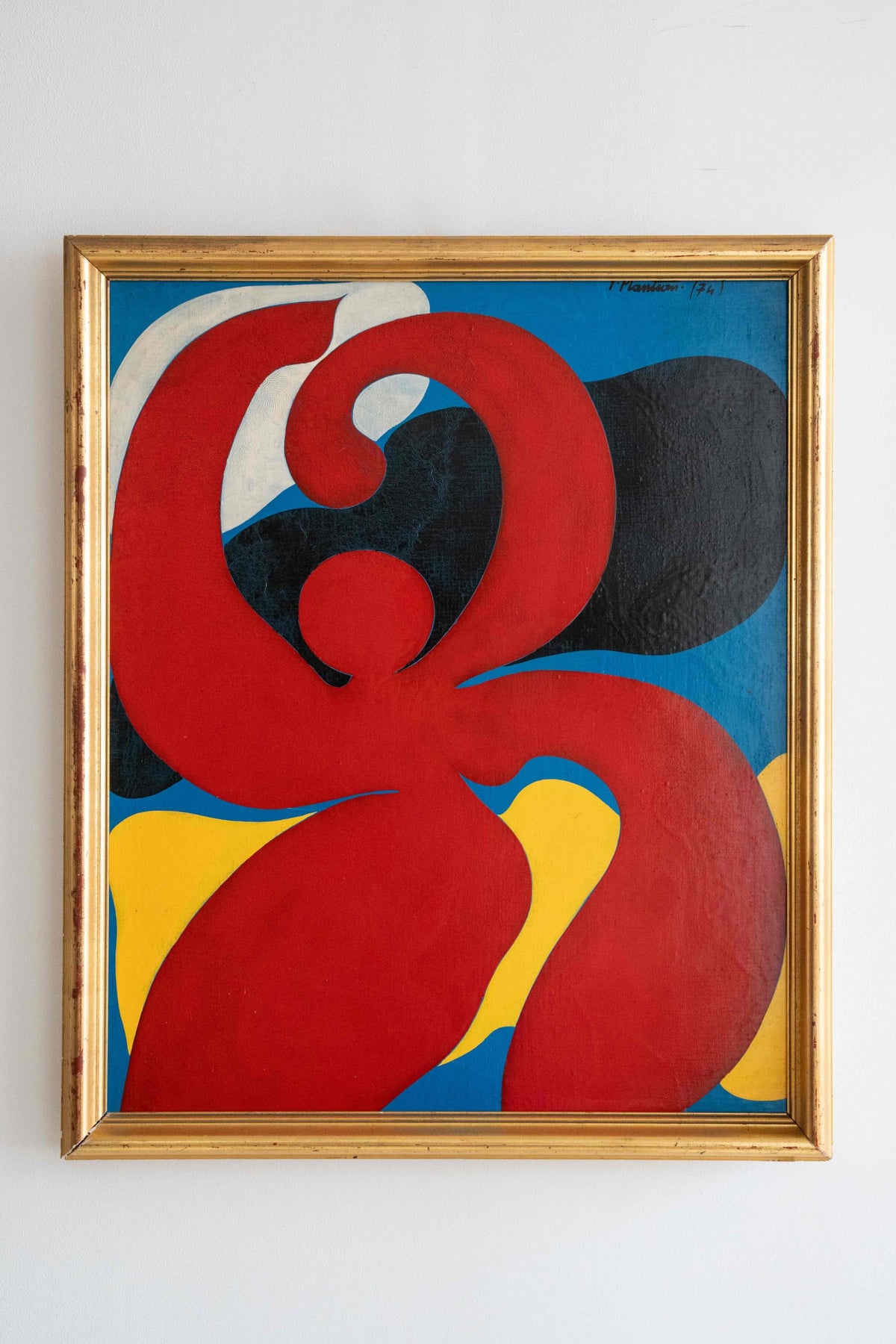 Abstraction polychrome et cadre doré