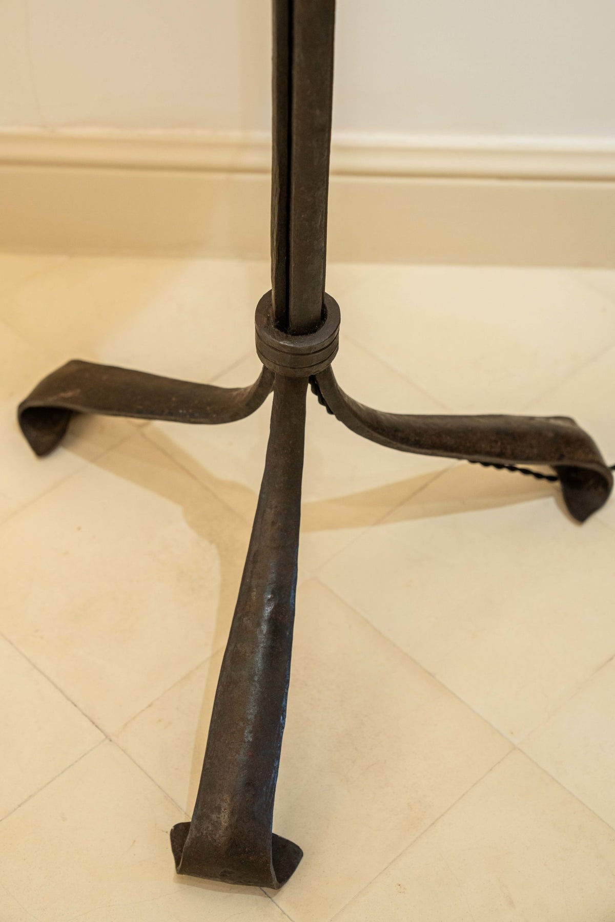 Tall wrought iron floor lamp