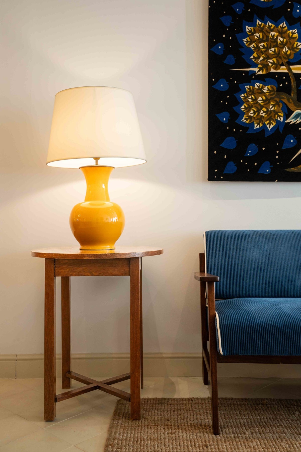 Lampe en céramique jaune