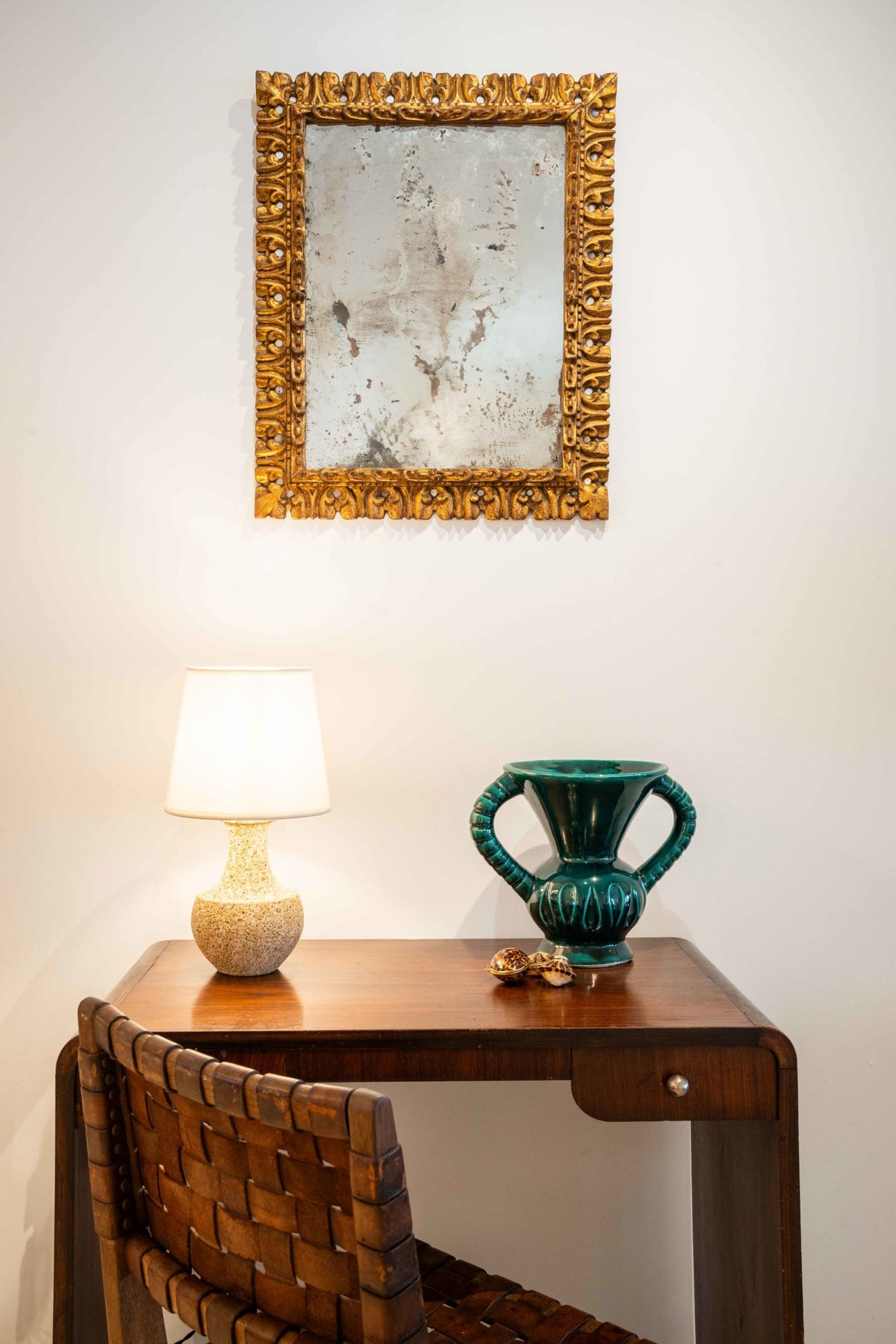 Carved gilded mirror