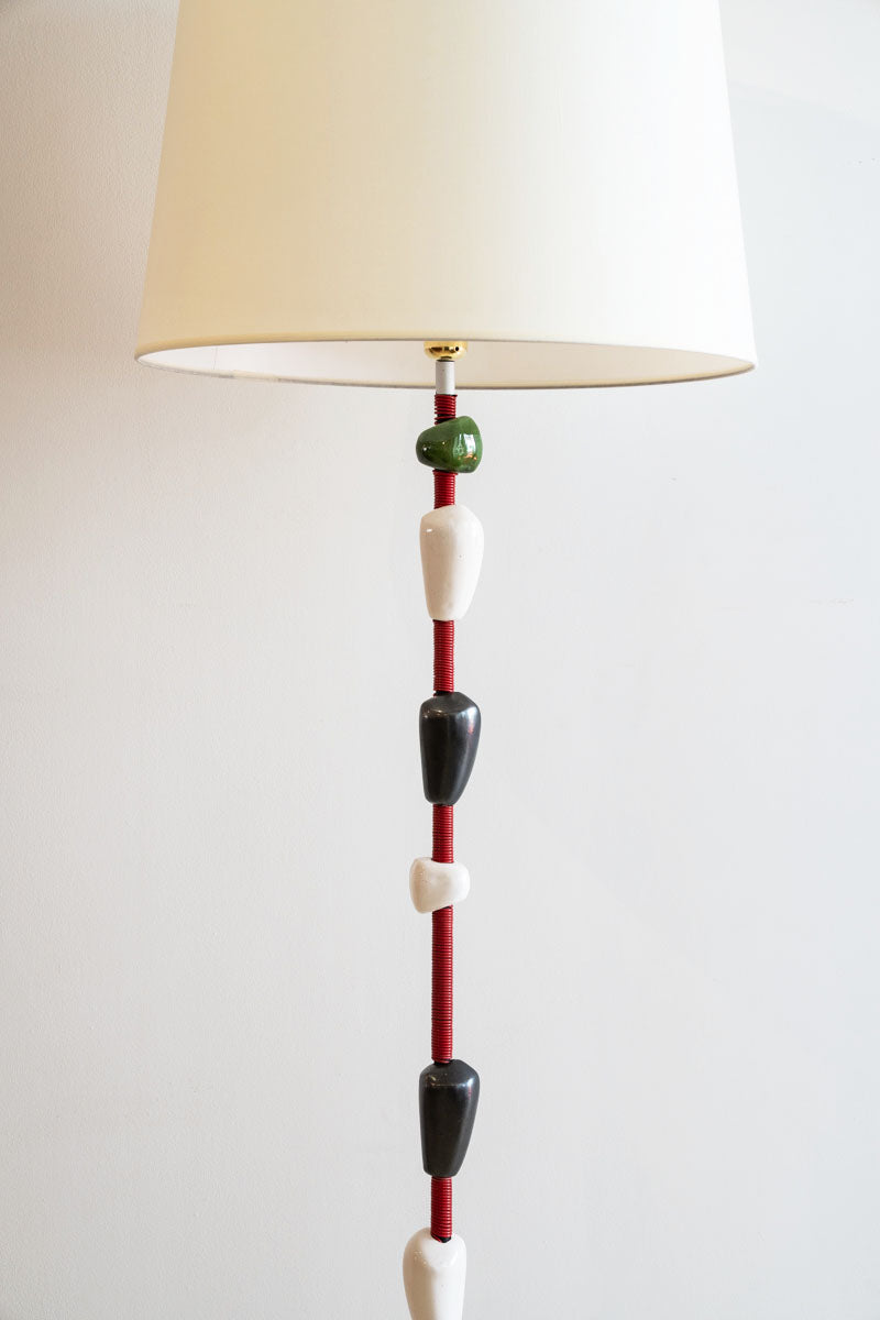Wrought iron and ceramic floor lamp
