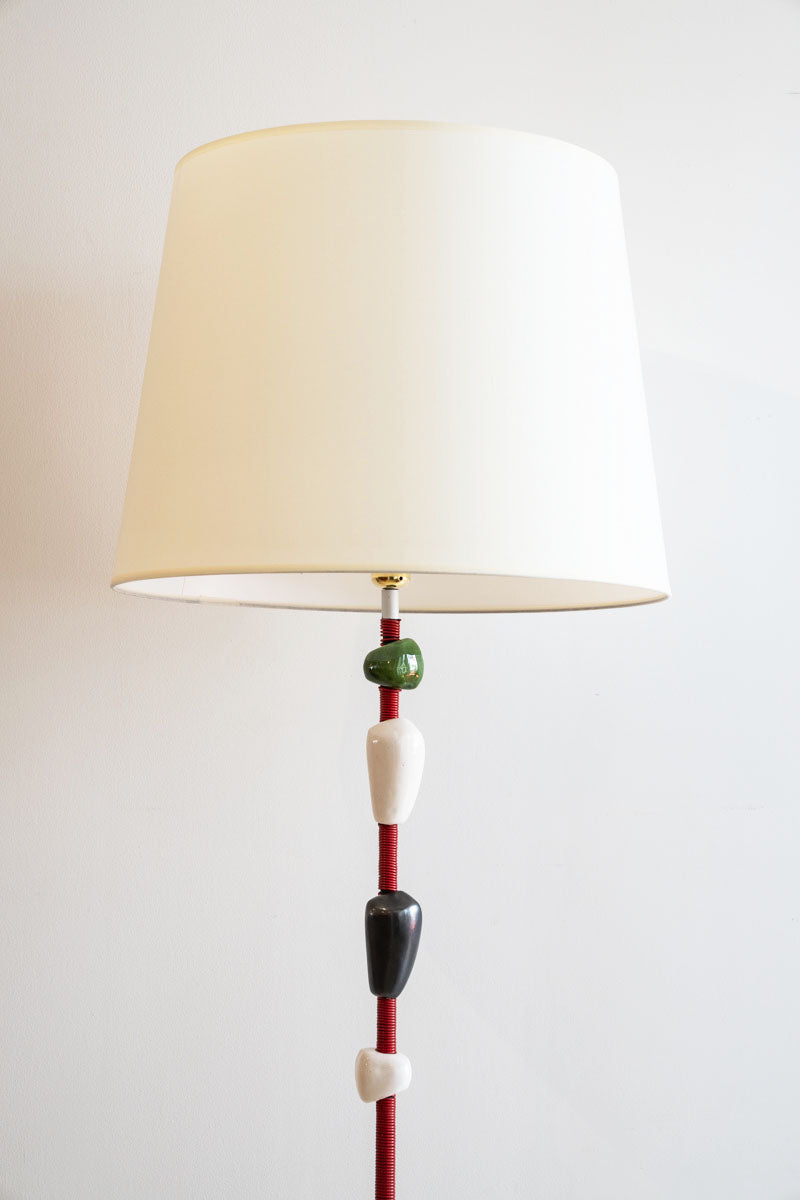 Wrought iron and ceramic floor lamp