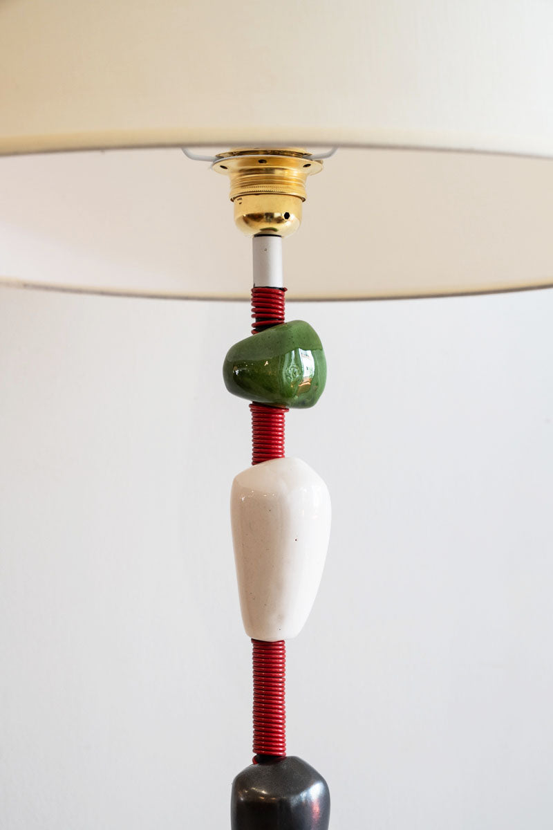 Wrought iron and ceramic floor lamp
