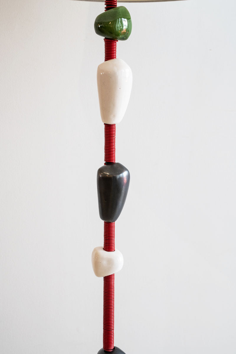 Wrought iron and ceramic floor lamp