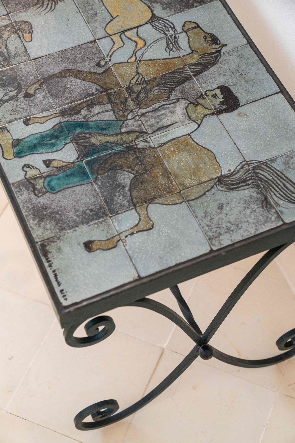 A tiled table in the Mahon gallery